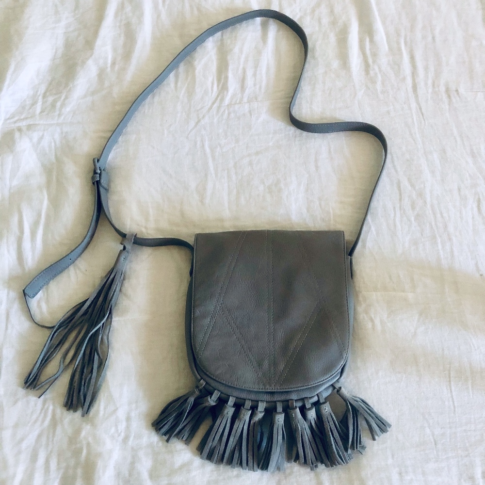 Mossimo Grey Boho Purse With Tassles